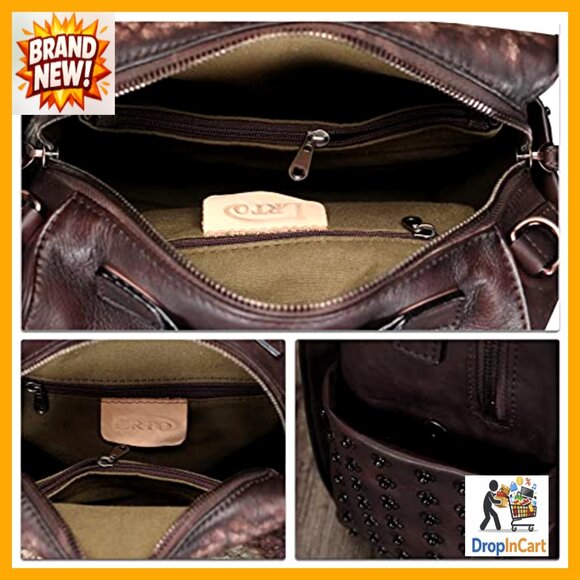 Genuine Leather Convertible Backpack Satchel Vintage Retro Daypack Adjustable
